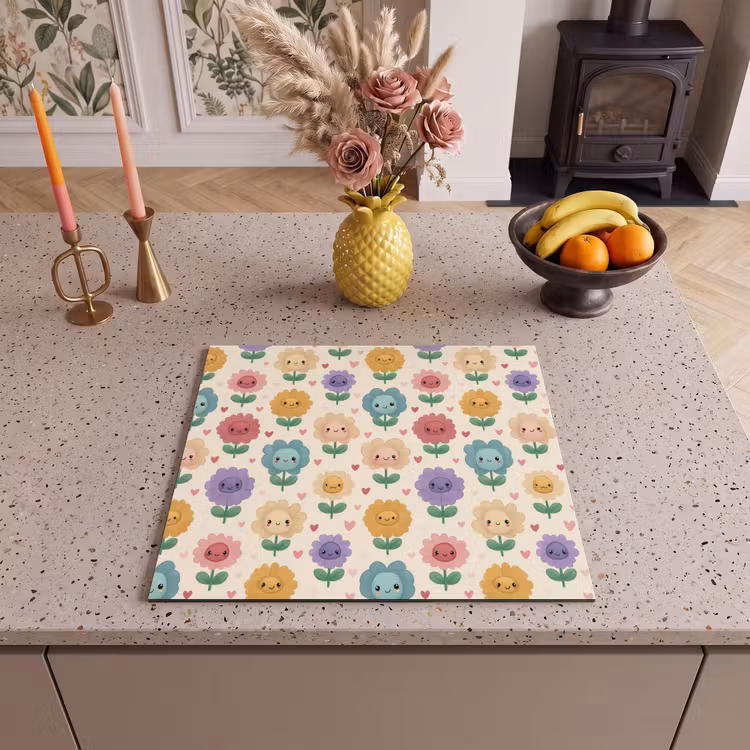 Induction hob cover - Flowers - Hearts - Colorful — 3