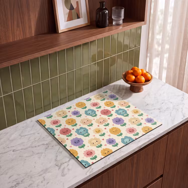Induction hob cover - Flowers - Hearts - Colorful — 4