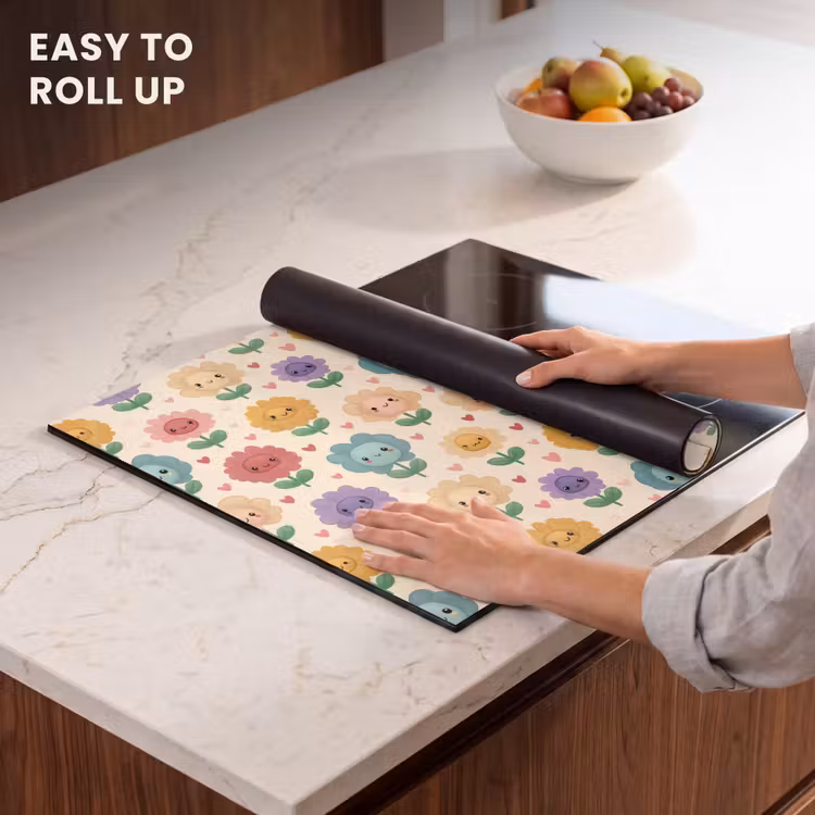 Induction hob cover - Flowers - Hearts - Colorful — 6
