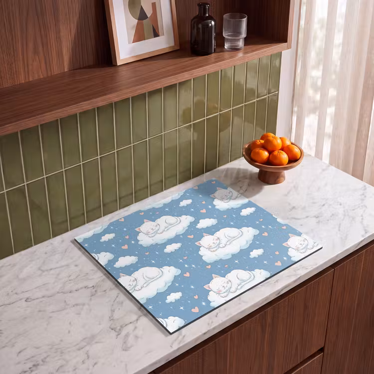 Induction hob cover - Kitten - Clouds - Blue — 4