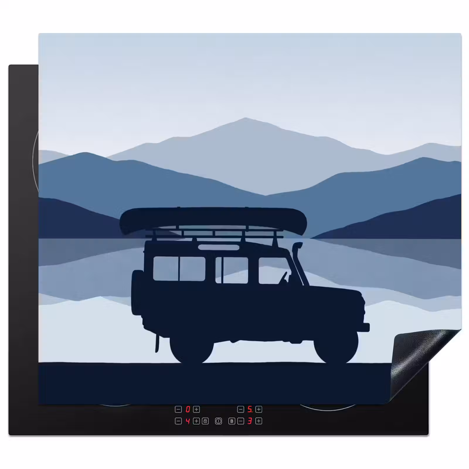 Induction hob cover - Car - More - Mountains - Blue — 1