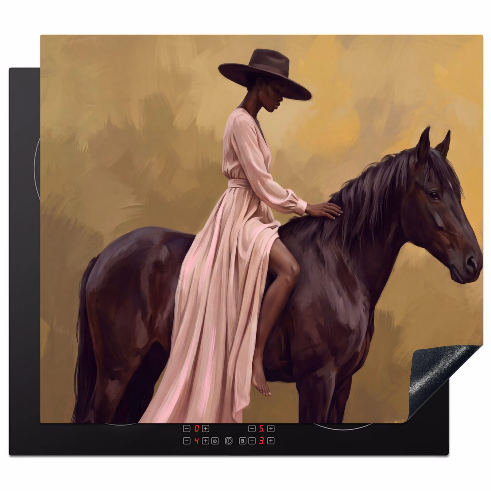 Induction hob cover - Horse - Classic - Ochre — 1