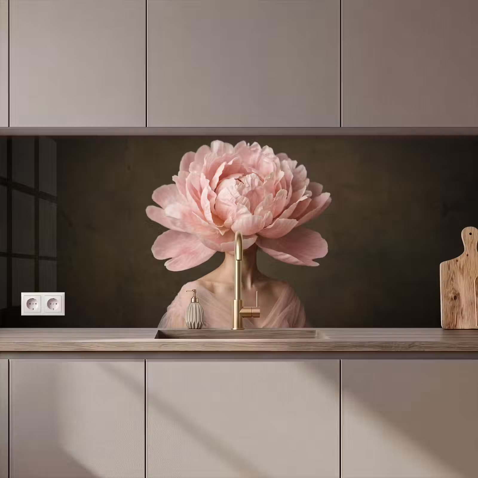 Kitchen splashback - Face - Rose - Pink — 1