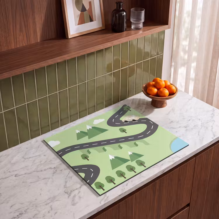 Induction hob cover - Car - Mountain road - Nature - Illustration — 4