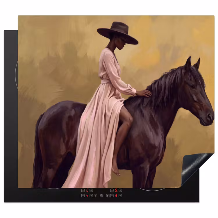 Induction hob cover - Horse - Classic - Ochre — 1