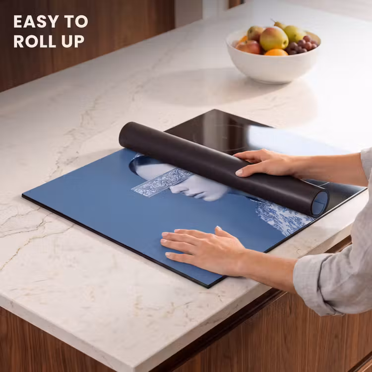 Induction hob cover - Portrait - Classic - White - Blue — 6