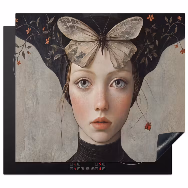 Induction hob cover - Woman - Butterfly - Art - Classic - Muted — 1