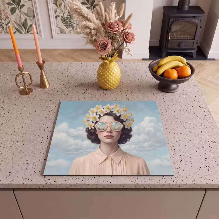 Induction hob cover - Woman - Daffodils - Yellow — 3