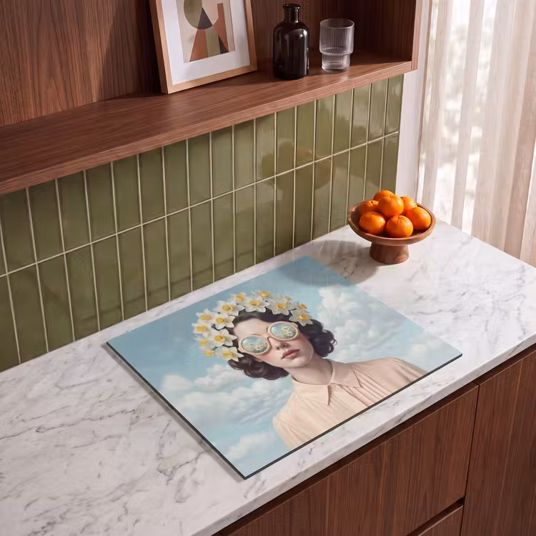 Induction hob cover - Woman - Daffodils - Yellow — 4