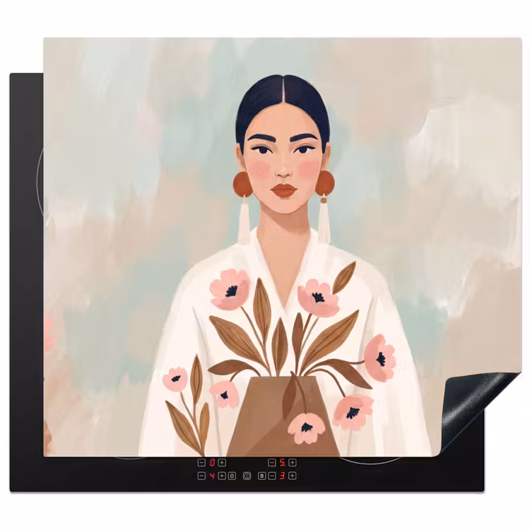 Induction hob cover - Woman - Kimono - Pastel — 1