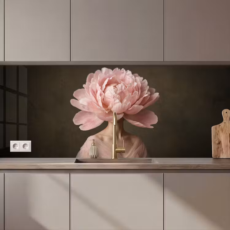 Kitchen splashback - Face - Rose - Pink — 1