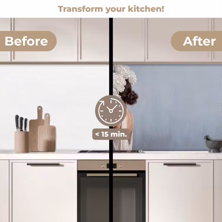 Kitchen splashback - Flowers - Woman - White — 3