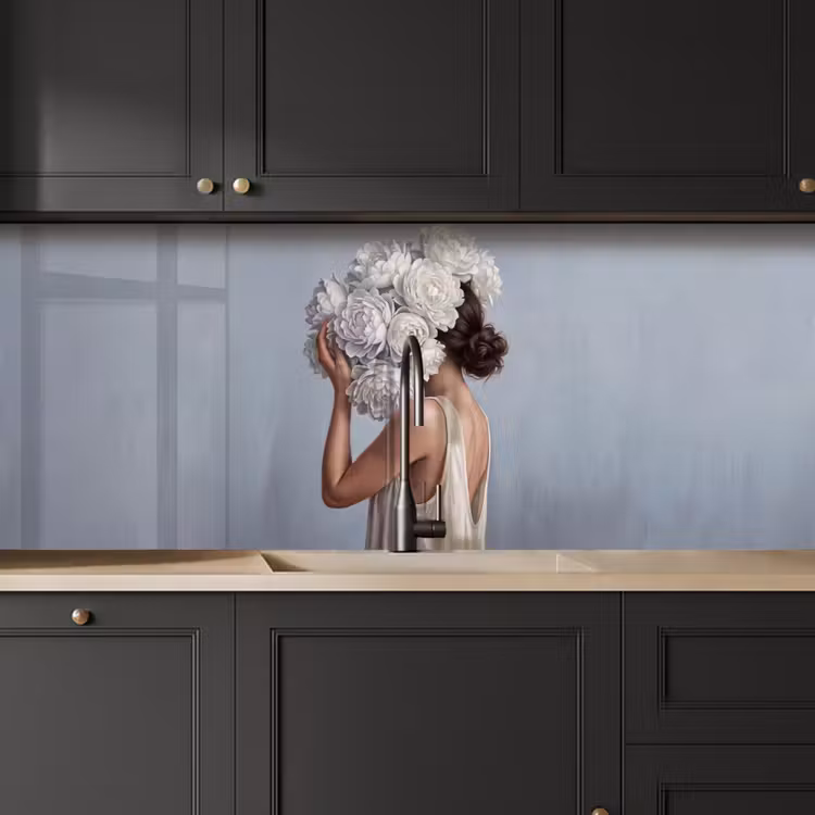 Kitchen splashback - Flowers - Woman - White — 6