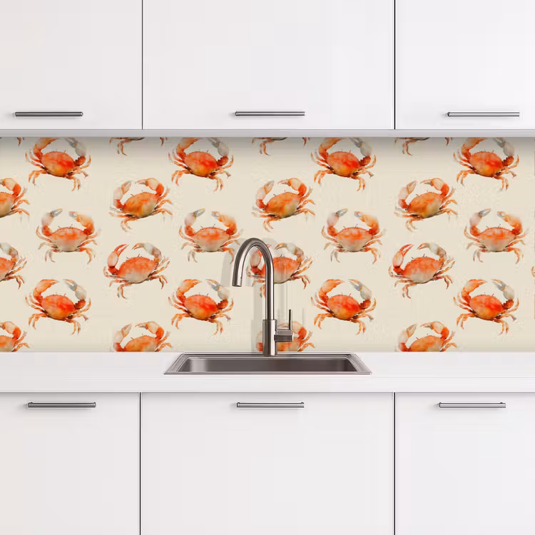 Kitchen splashback - Crabs - Pattern - Orange — 4
