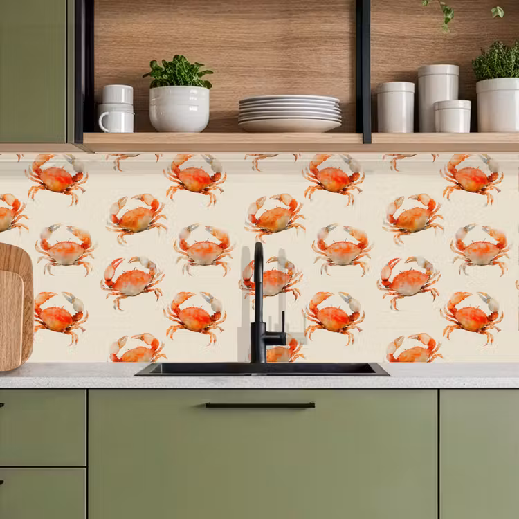 Kitchen splashback - Crabs - Pattern - Orange — 8