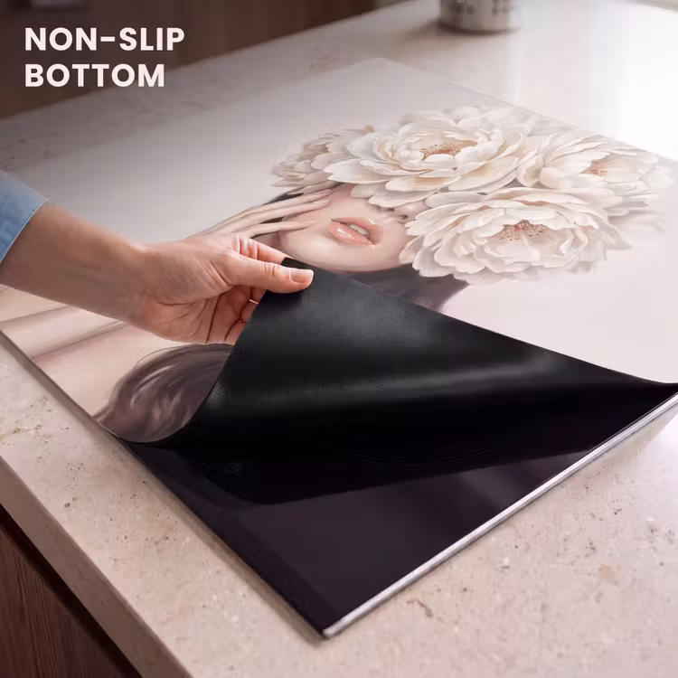 Induction hob cover - Face - Peony - Cream — 5