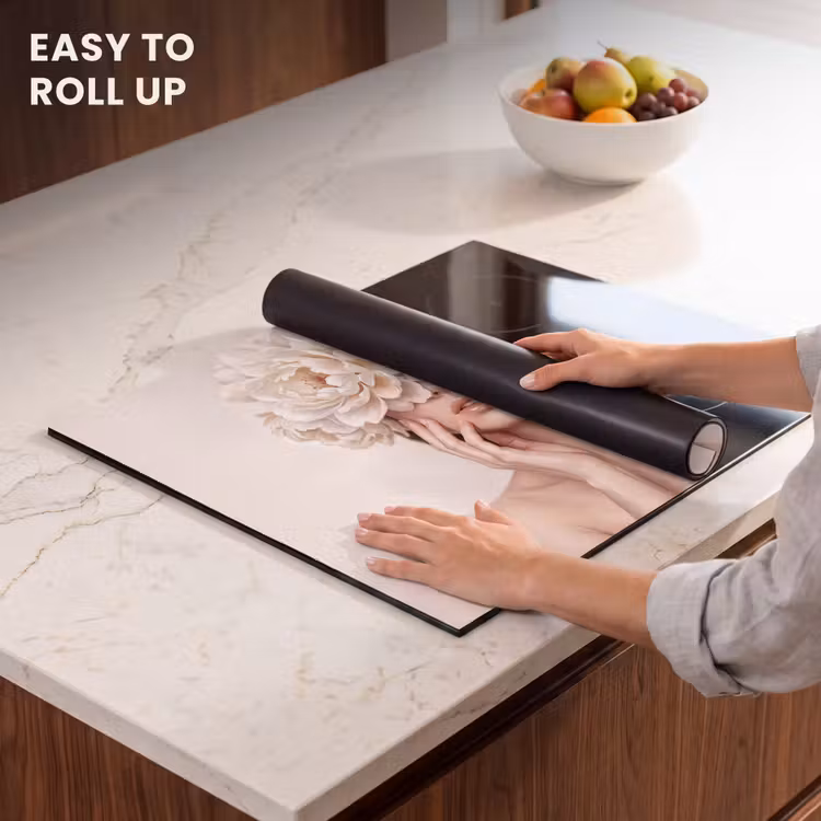 Induction hob cover - Face - Peony - Cream — 6
