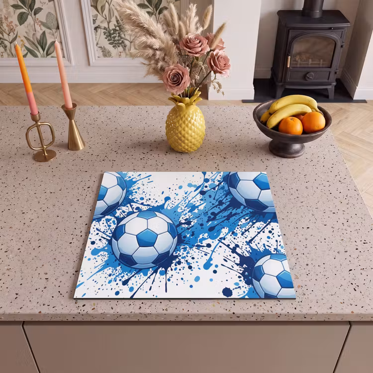 Induction hob cover - Footballs - Paint - Sports - Blue — 3