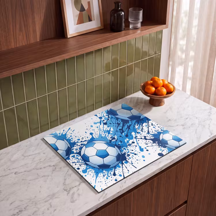 Induction hob cover - Footballs - Paint - Sports - Blue — 4