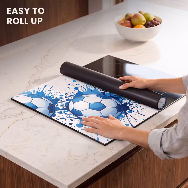 Induction hob cover - Footballs - Paint - Sports - Blue — 6