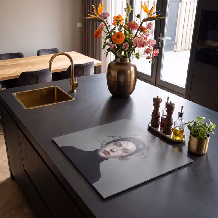 Induction hob cover - Portrait - Birds - Black — 2