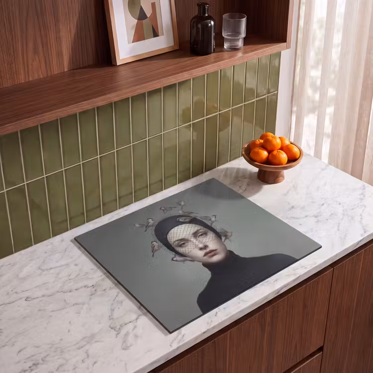 Induction hob cover - Portrait - Birds - Black — 4