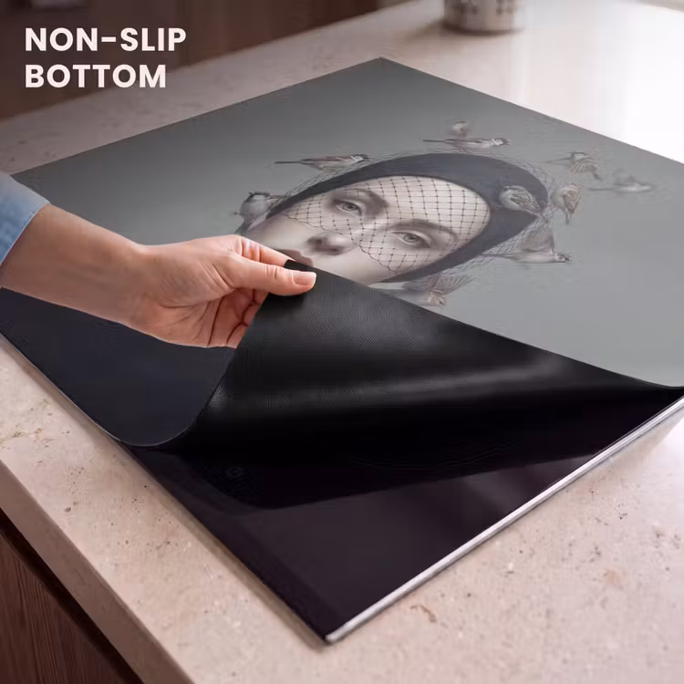 Induction hob cover - Portrait - Birds - Black — 5