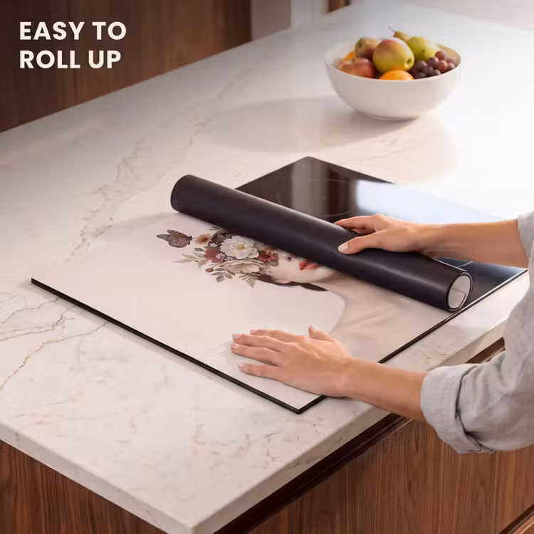 Induction hob cover - Portrait - Flowers - Cremé — 6