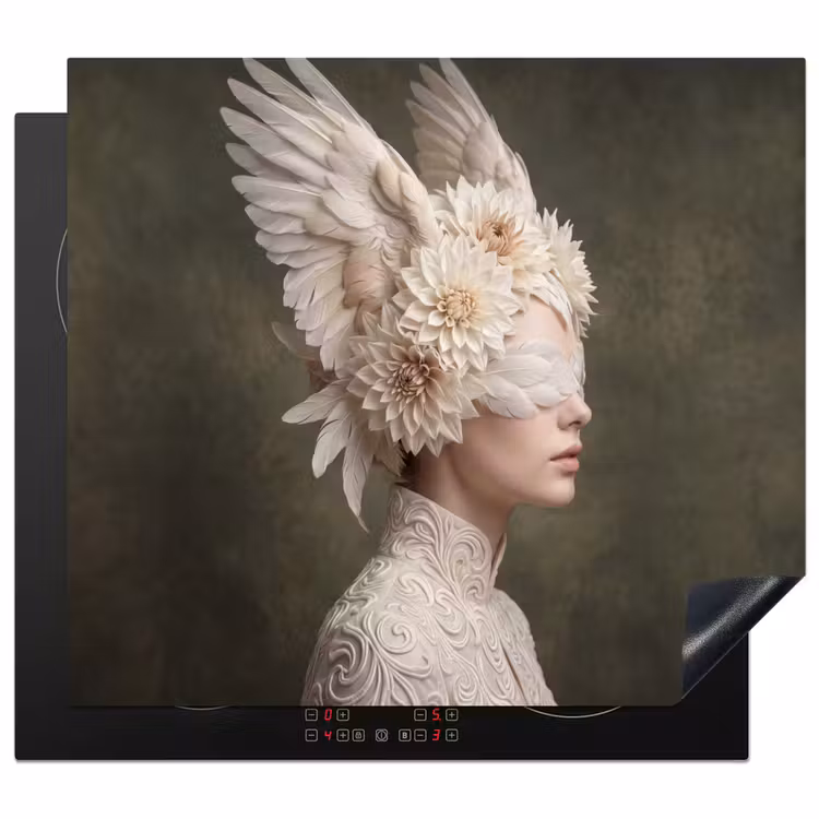 Induction hob cover - Wings - Woman - White — 1