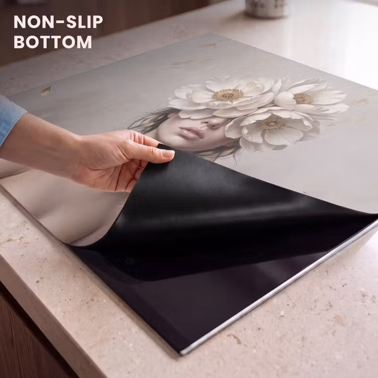 Induction hob cover - Woman - Peony - White — 5