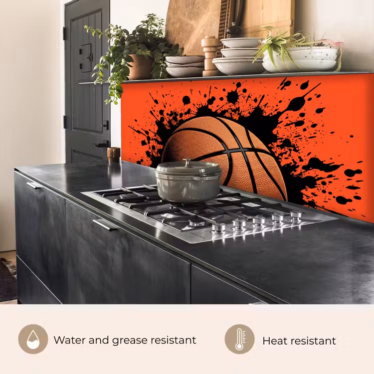 Kitchen splashback - Basketball - Paint - Sports - Orange — 5