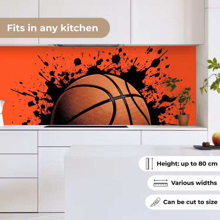 Kitchen splashback - Basketball - Paint - Sports - Orange — 7