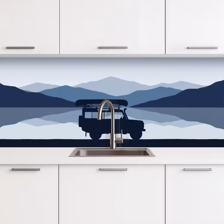 Kitchen splashback - Car - More - Mountains - Blue — 4