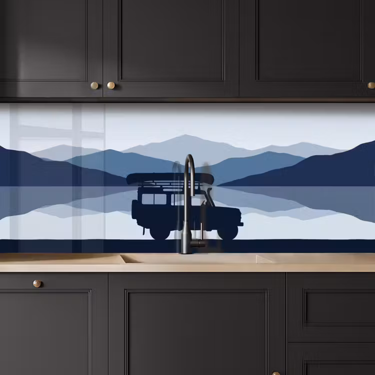 Kitchen splashback - Car - More - Mountains - Blue — 6