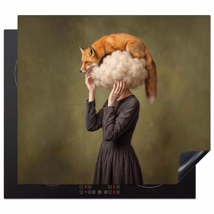 Induction hob cover - Fox - Surrealist - Green — 1