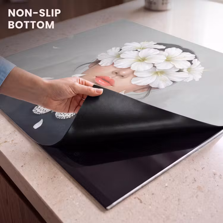 Induction hob cover - Lilies - Portrait - White — 5