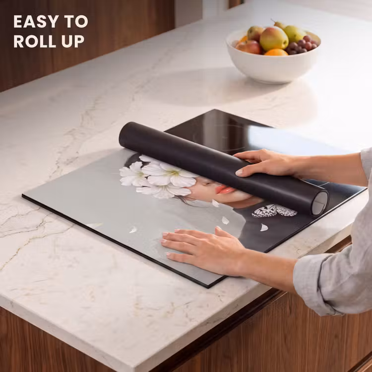 Induction hob cover - Lilies - Portrait - White — 6