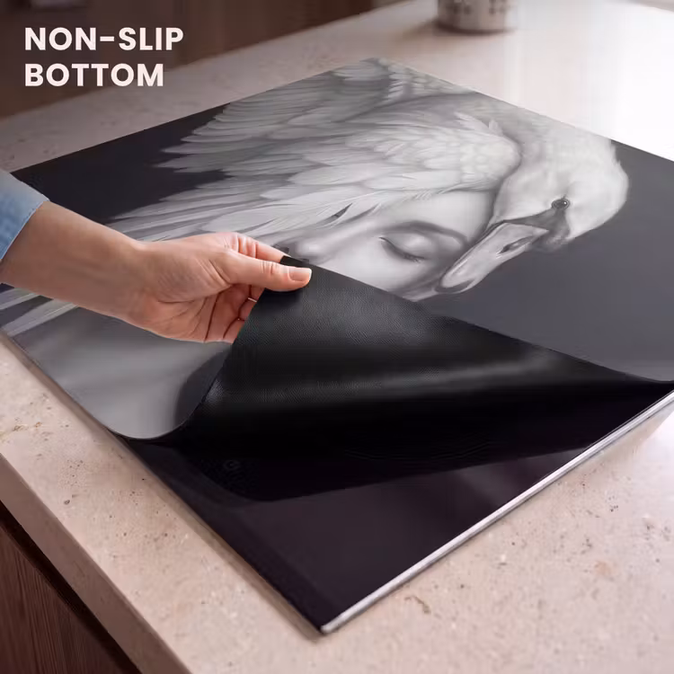 Induction hob cover - Portrait - Swan - Black and White — 5
