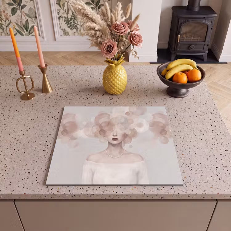 Induction hob cover - Woman - Circles - Beige — 3