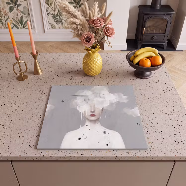Induction hob cover - Woman - Cloud - Gray — 3