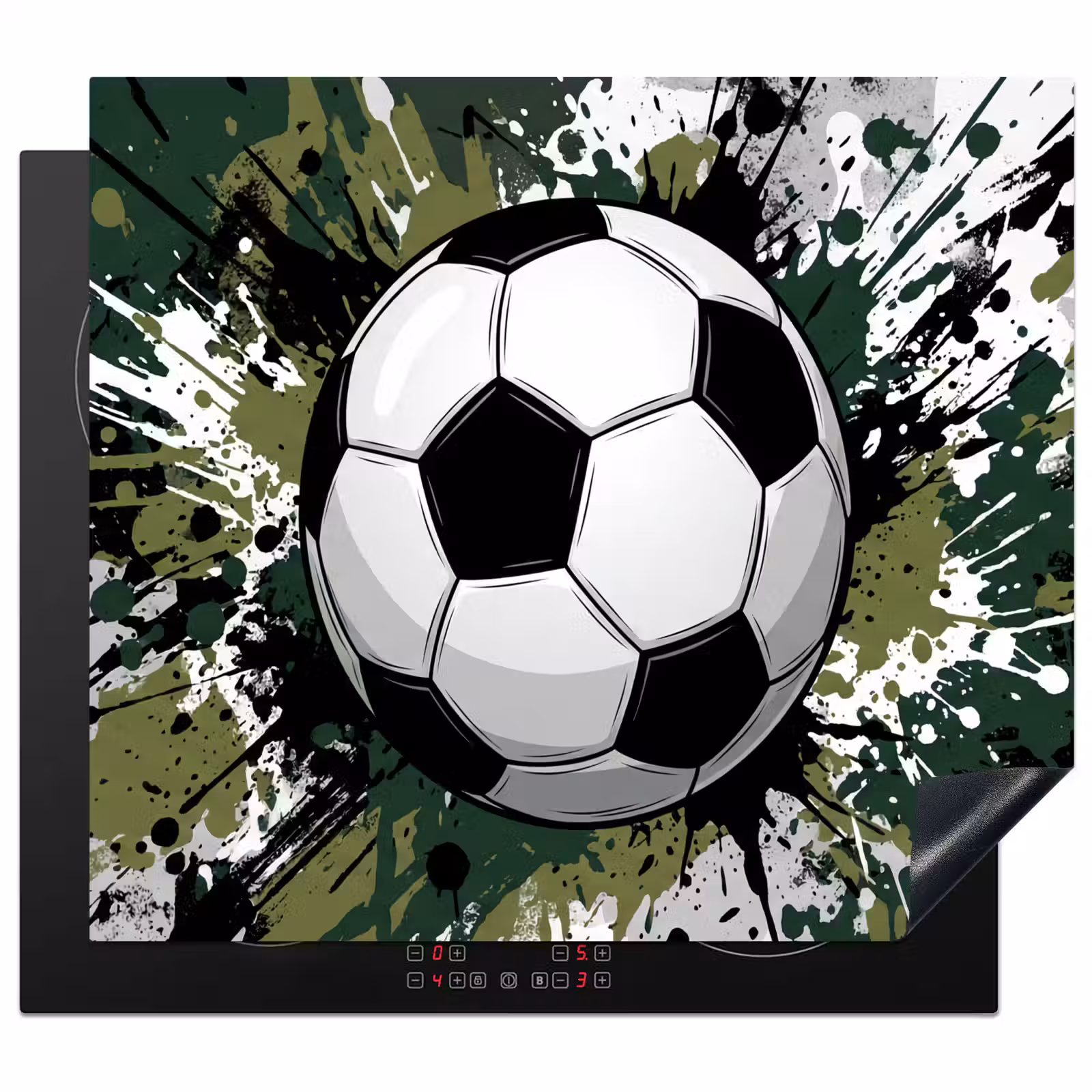 Induction hob cover - Soccer - Paint - Splatters - Green — 1