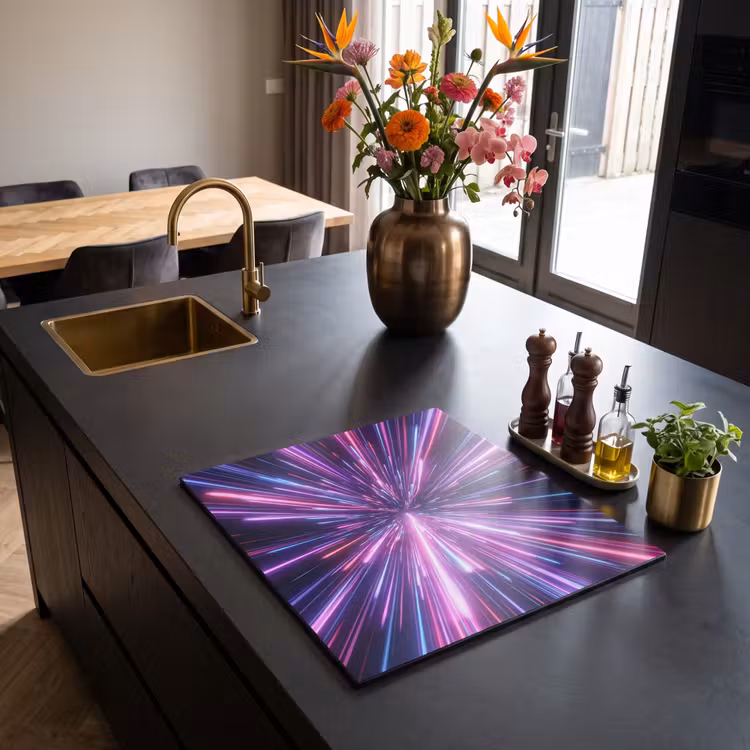 Induction hob cover - Speed of light - Space - Pink - Purple — 2