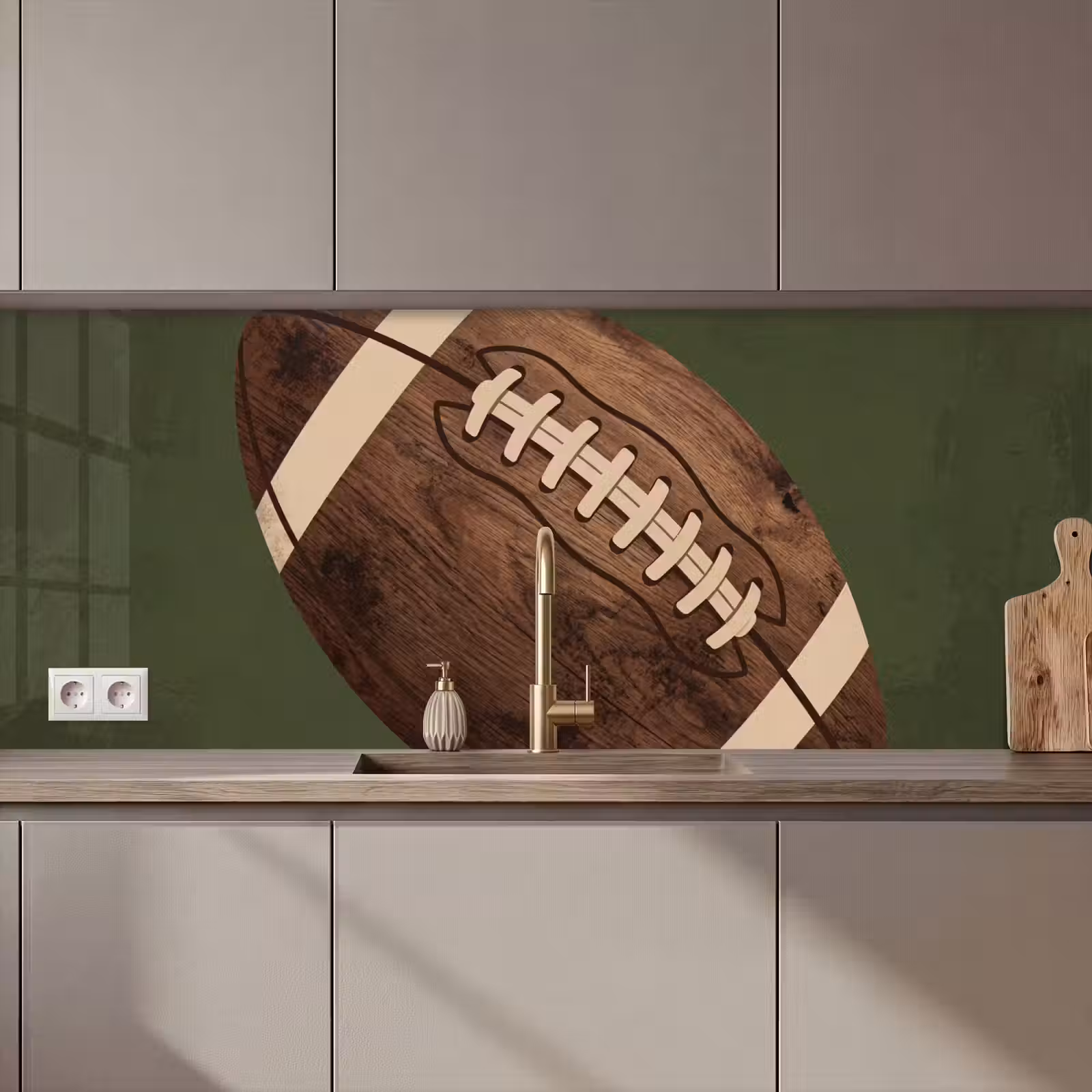 Kitchen splashback - Football - Wood - Sport - Green — 1