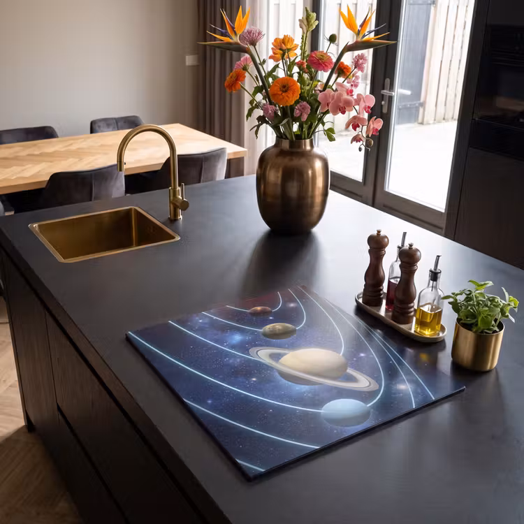 Induction hob cover - Space - Solar System - Blue — 2