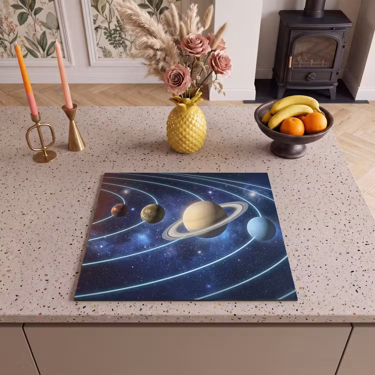 Induction hob cover - Space - Solar System - Blue — 3