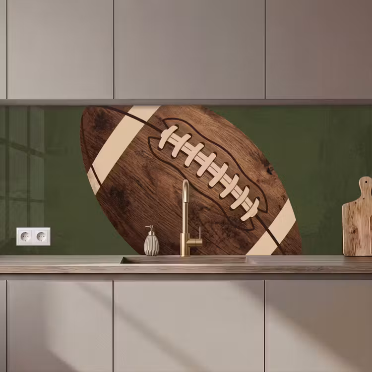 Kitchen splashback - Football - Wood - Sport - Green — 1