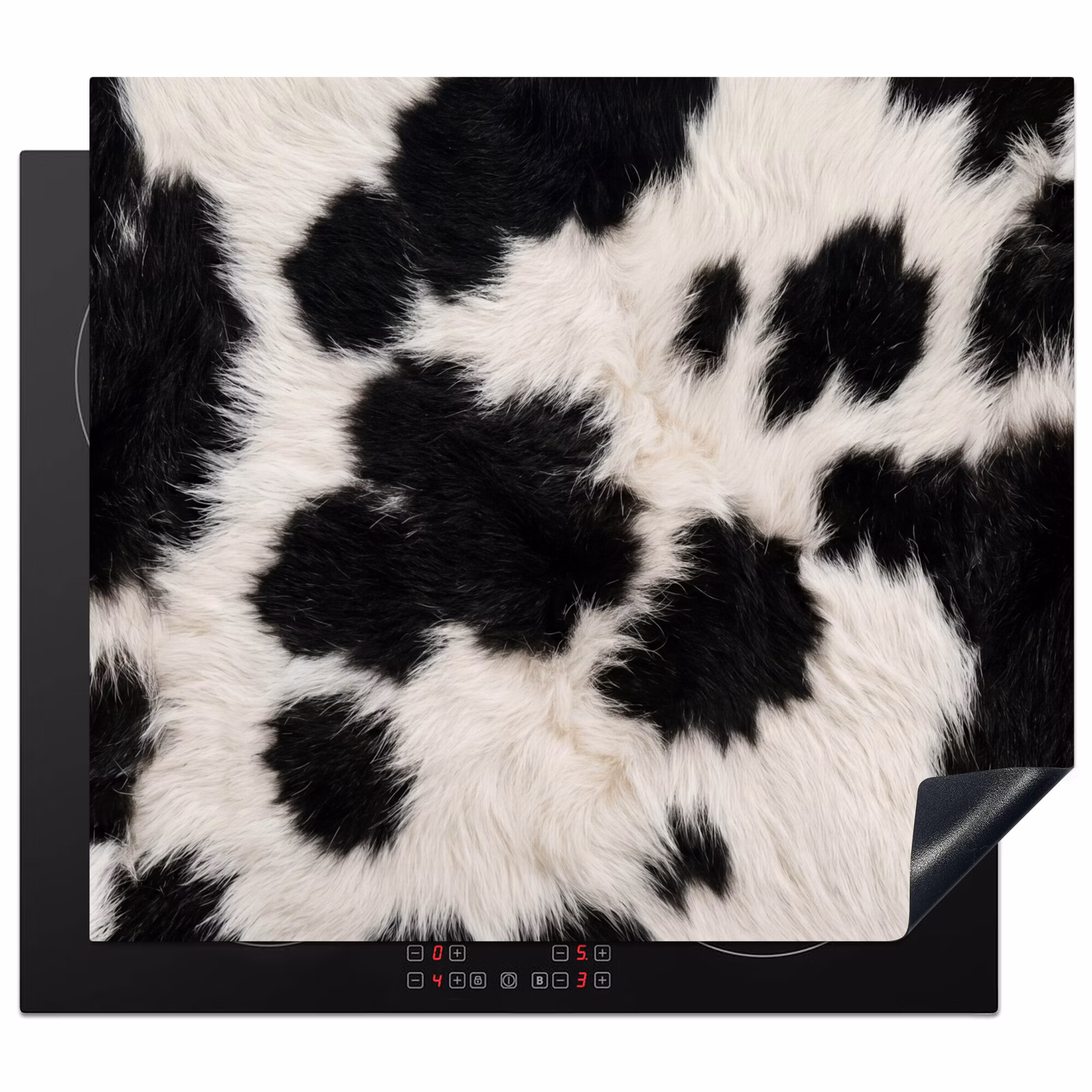 Induction hob cover - Fur - Texture - Black - White — 1