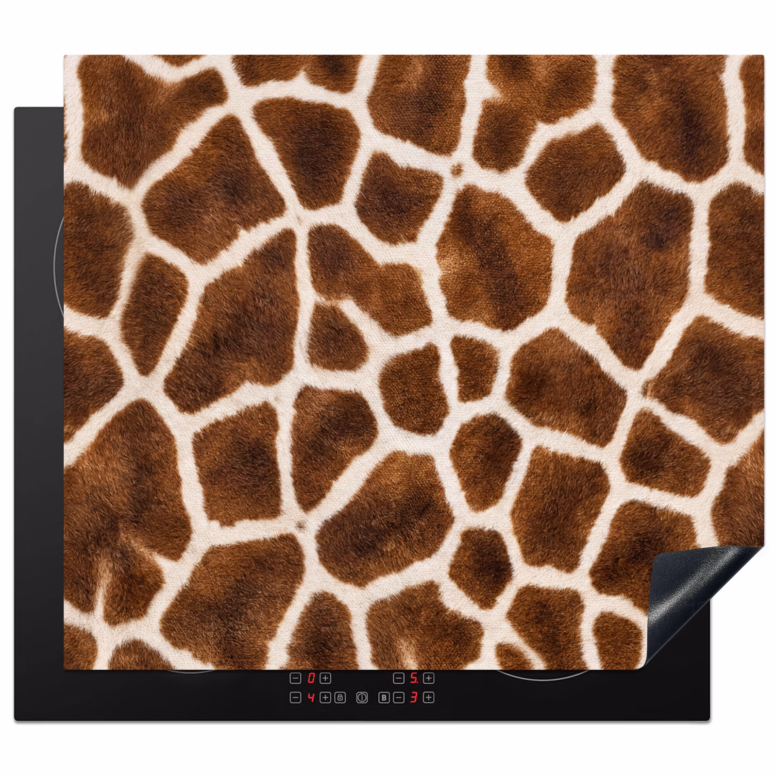 Induction hob cover - Giraffe - Fleece - Classic - Brown — 1