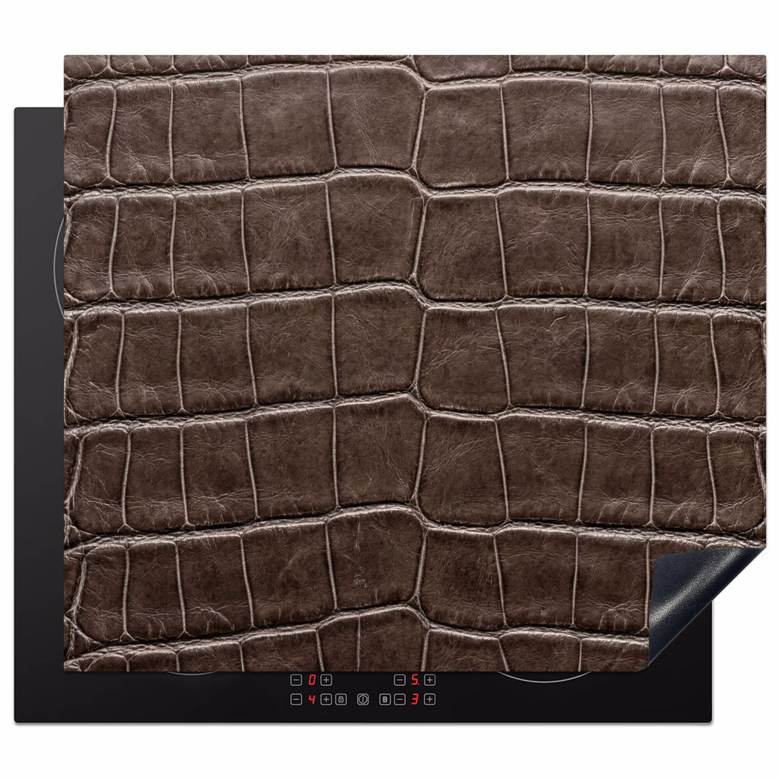 Induction hob cover - Leather - Crocodile - Matte — 1