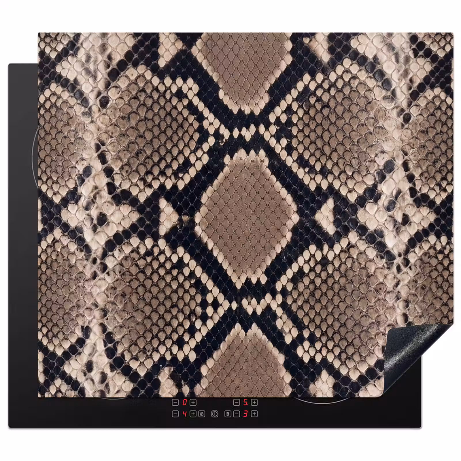 Induction hob cover - Snake Print - Python - Brown — 1